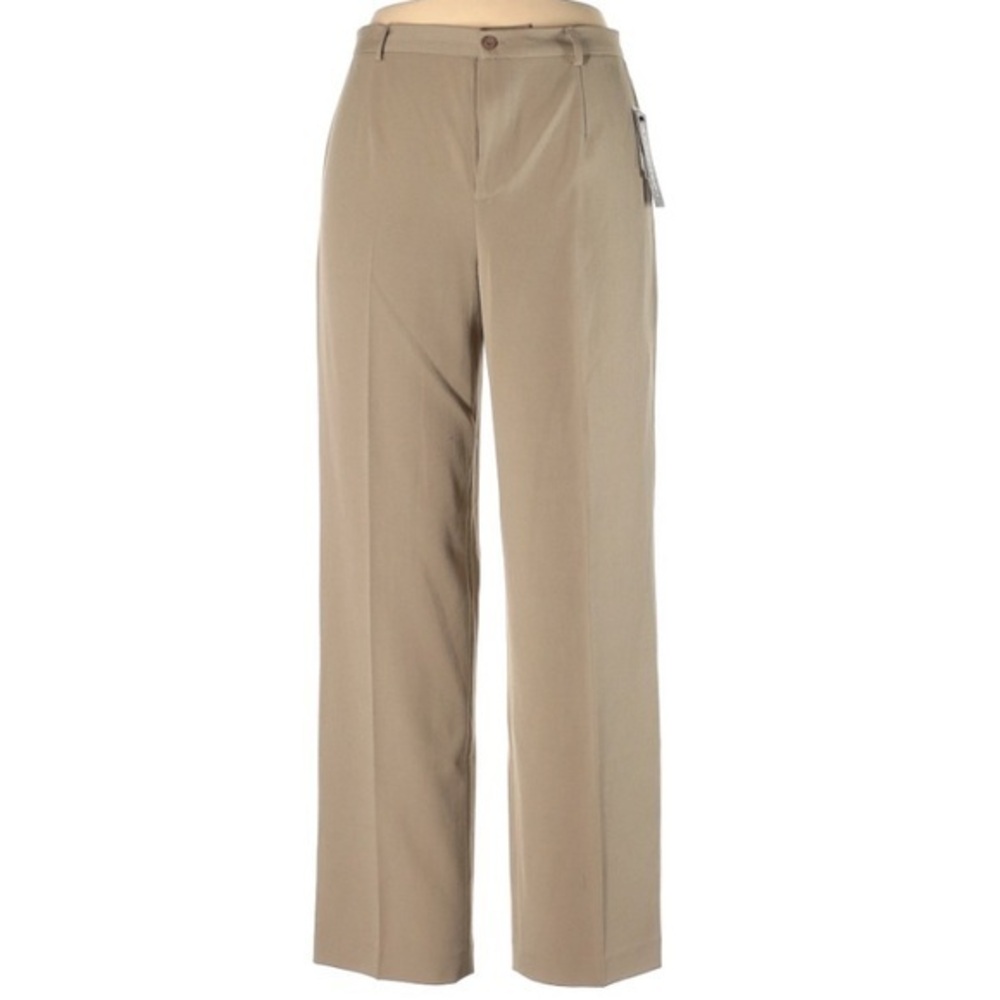 Rafaella sz 14 tan high rise straight leg zip up Poly/Rayon/Spandex dress pants
